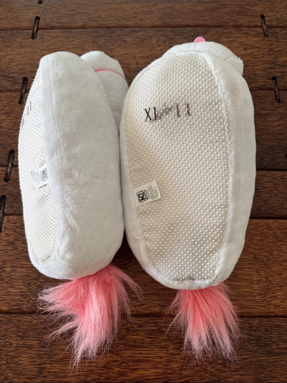 Universal Studios Despicable Me - Kids Unicorn Plush Slippers in White/Pink Mane